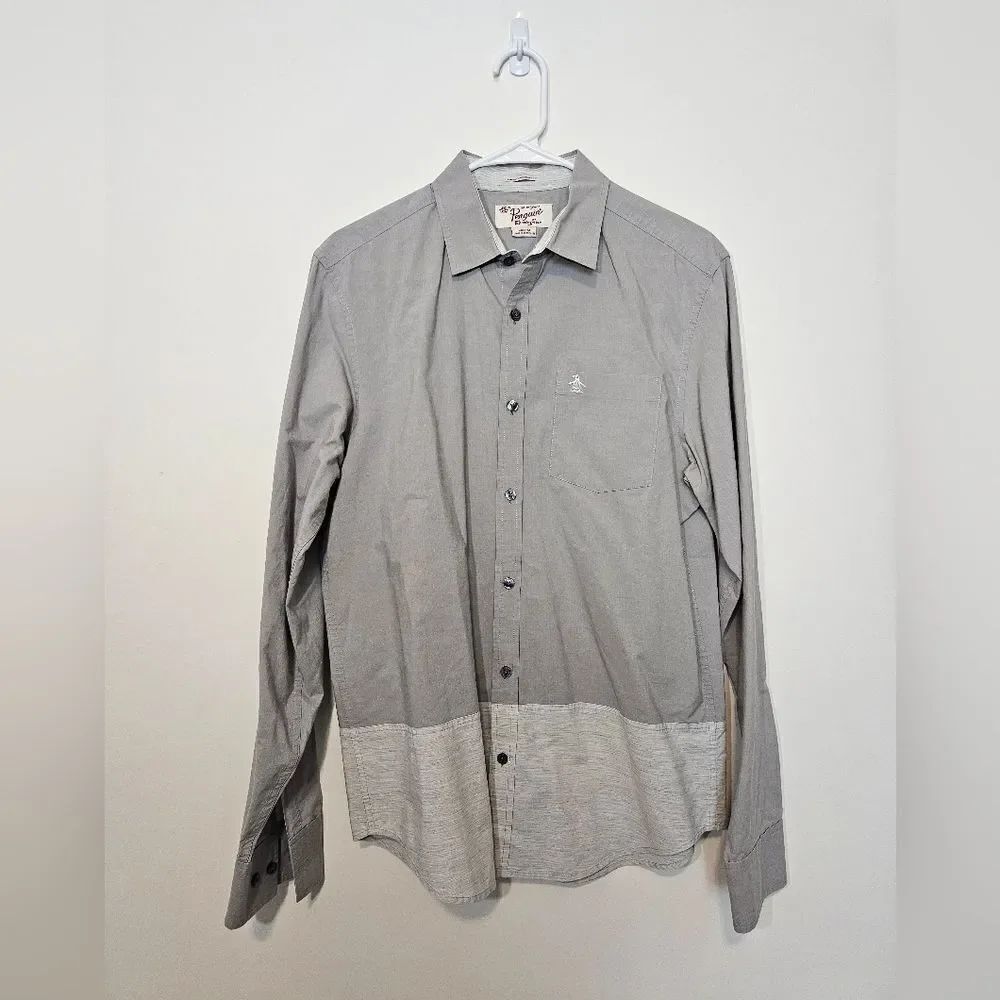Penguin Mens Grey Button Down